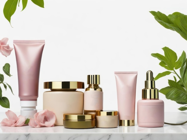 A collection of beauty products including one that says'the word beauty '