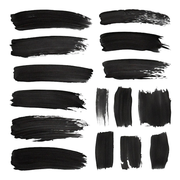 Photo collection of black brushstrokes pic