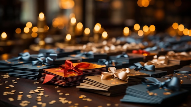 A collection of Black Friday gift cards arranged neatly on a table AI generated