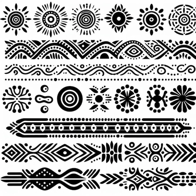 a collection of black and white designs with the words quot sun quot on them