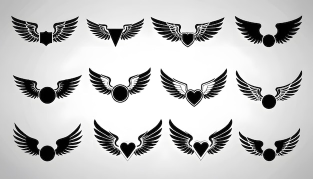 Collection of Black Winged Emblems