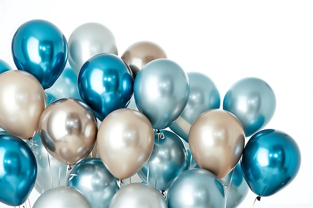 Collection of Blue and Silver Balloons