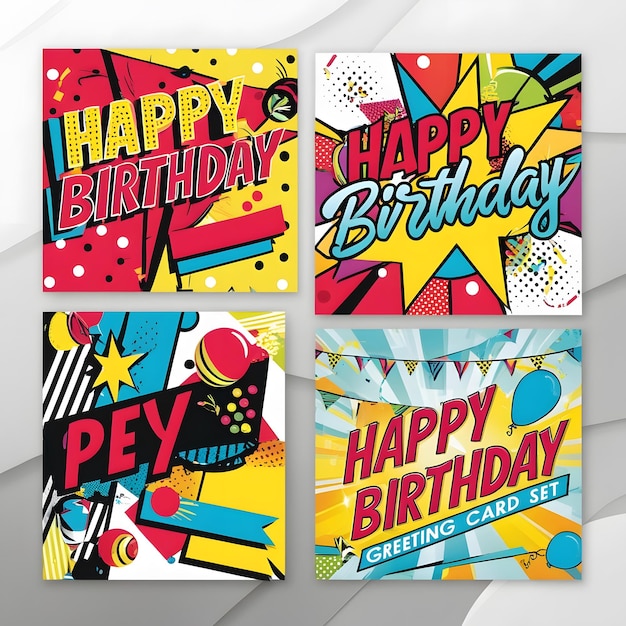 a collection of books with a happy birthday on the cover