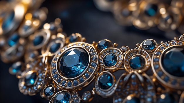 a collection of bracelets with a blue diamond and diamonds