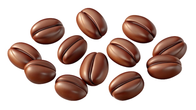 a collection of brown coffee beans with one brown and the other brown