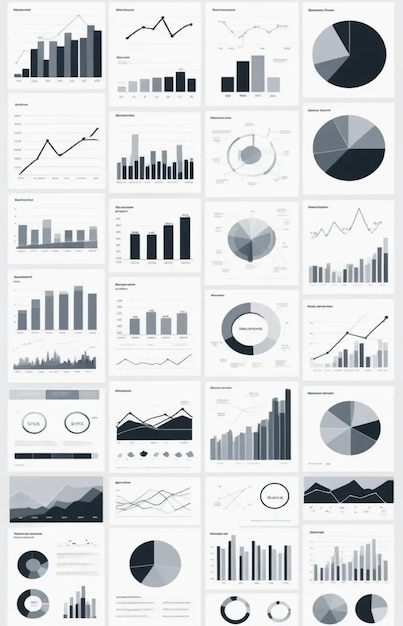 a collection of business cards including a chart with a chart that says financial management