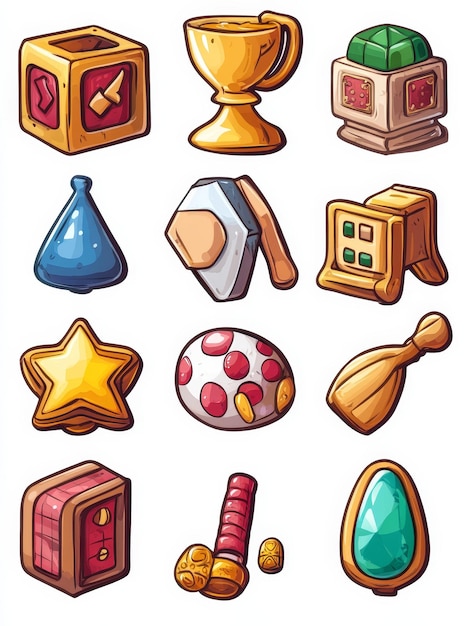 Photo collection of cartoon game assets