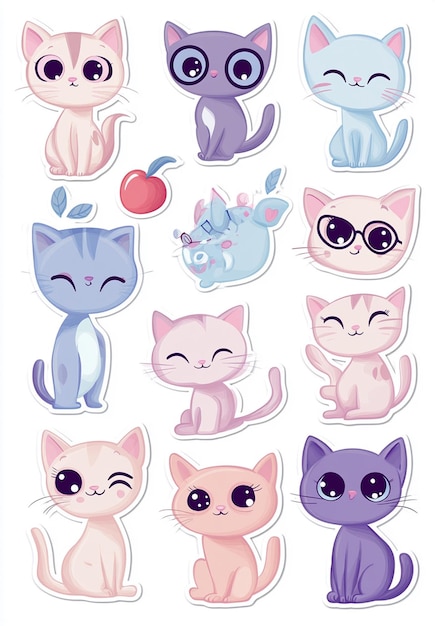 a collection of cats and one is called the blue one