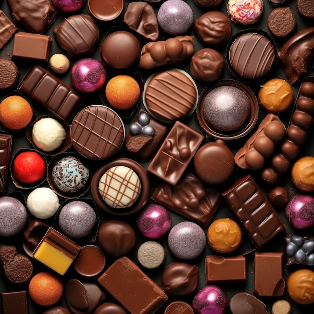 A collection of chocolates background