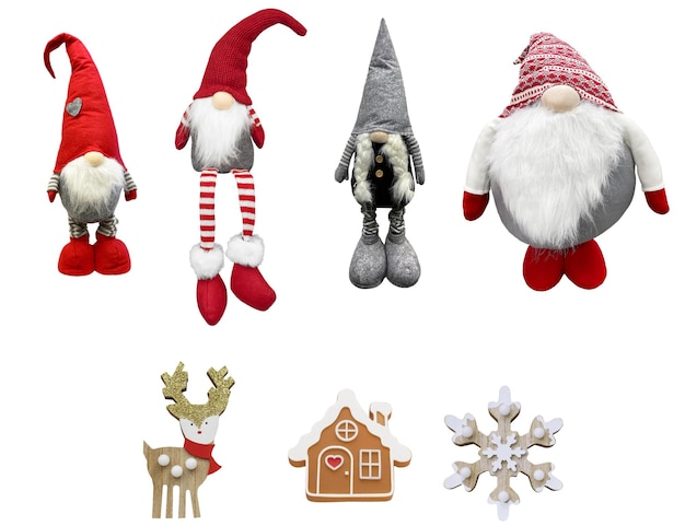 Collection of Christmas decorations for layout design template View from above Flat layChristmas