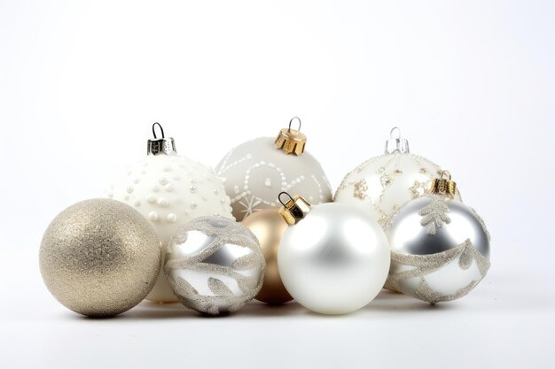 A collection of christmas ornaments on a white background