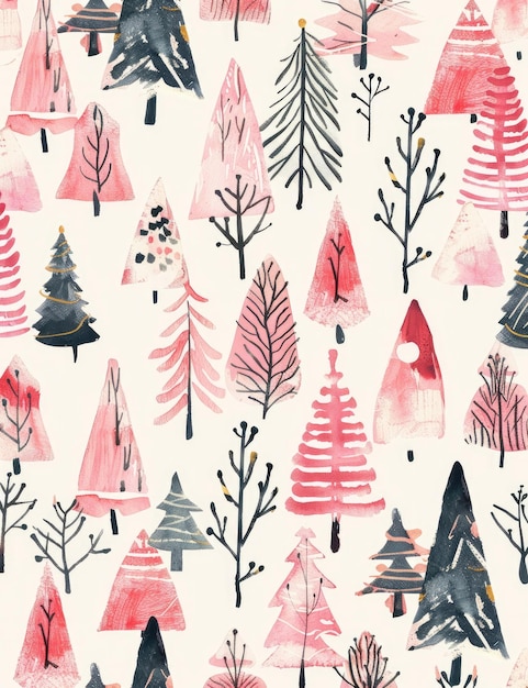 a collection of christmas trees and snowflakes