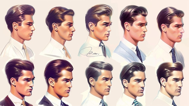 A collection of classic mens hairstyles