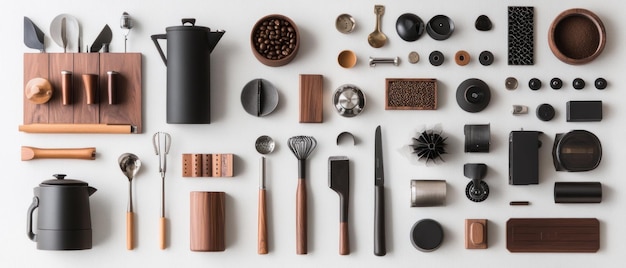 Photo a collection of coffee brewing tools and accessories