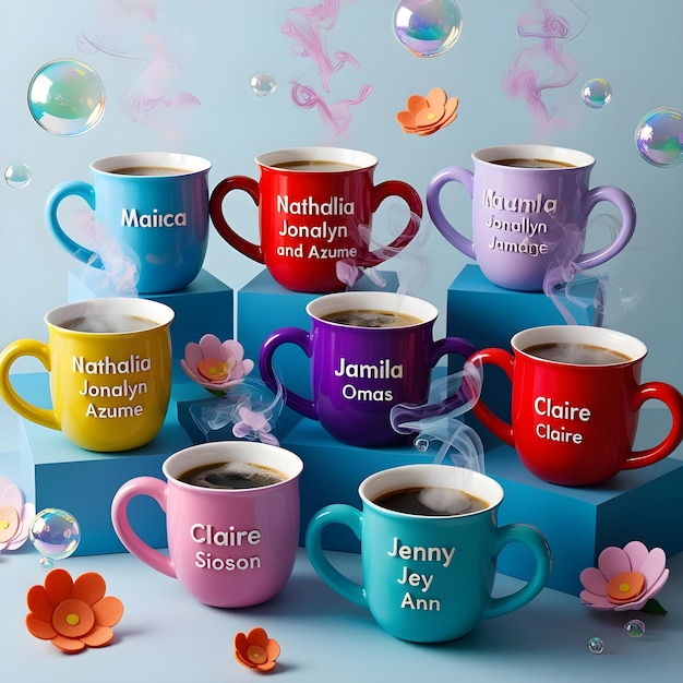 a collection of coffee mugs with the word quot mother quot on them