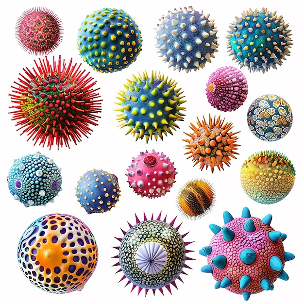 Photo a collection of colorful balls including one called the one called the one called the one called the