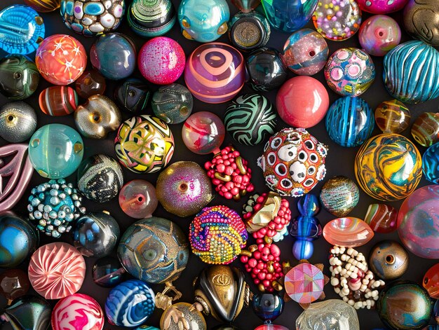 Photo a collection of colorful beads including one that says  art