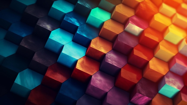 a collection of colorful cubes by person