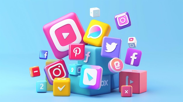 a collection of colorful icons including facebook facebook facebook and facebook