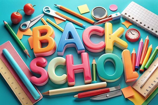 a collection of colorful letters that say back to school