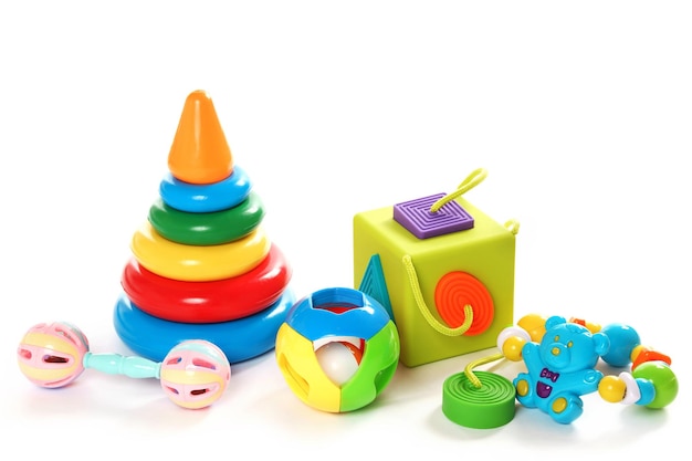 Photo collection of colorful plastic toys for little kids