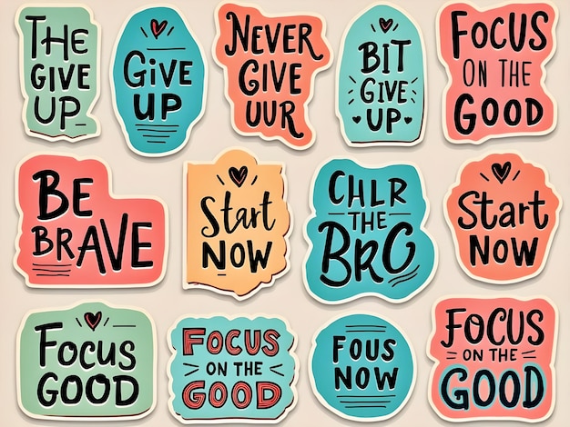 Photo a collection of colorful stickers with the words quot always be good quot