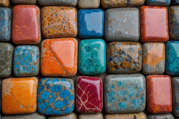 Photo a collection of colorful stones with the word quot im not sure quot on them