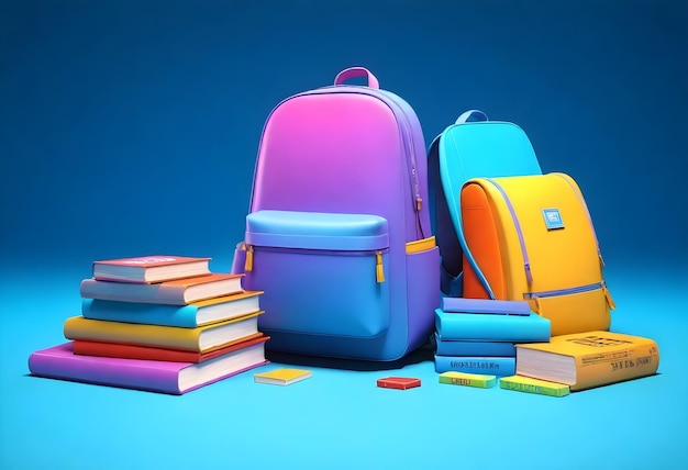 a collection of colorful suitcases and books with one of them labeled with a book called  the word