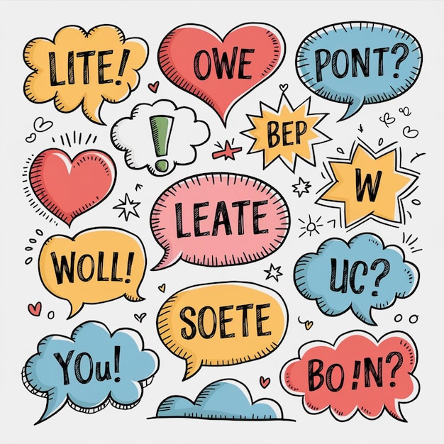 a collection of comic speech bubbles with the word  leave  on the bottom