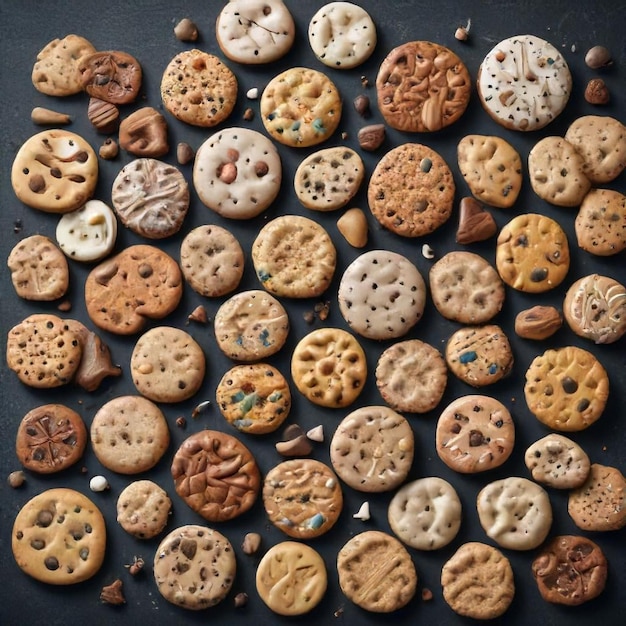 Photo a collection of cookies including one that says  o