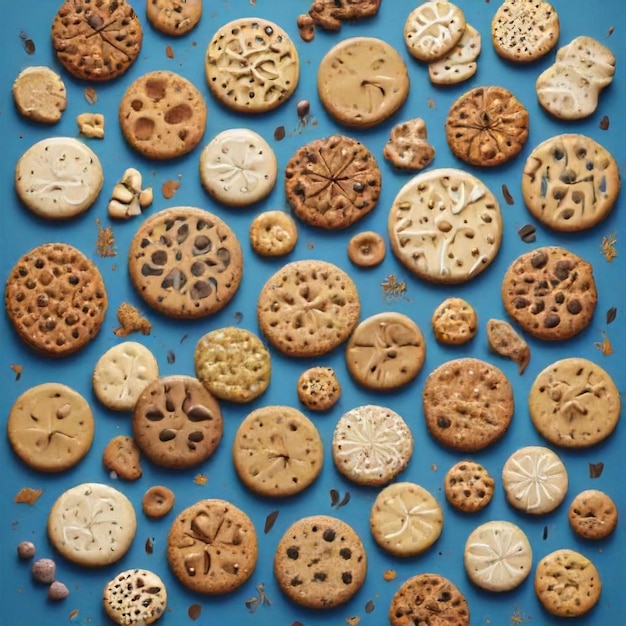 Photo a collection of cookies including one that says  oclock