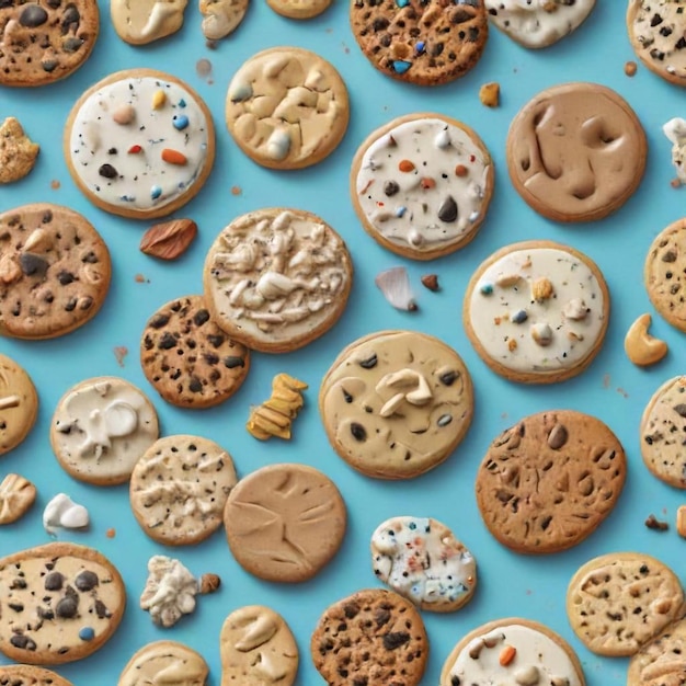 a collection of cookies including one that sayscookieon it