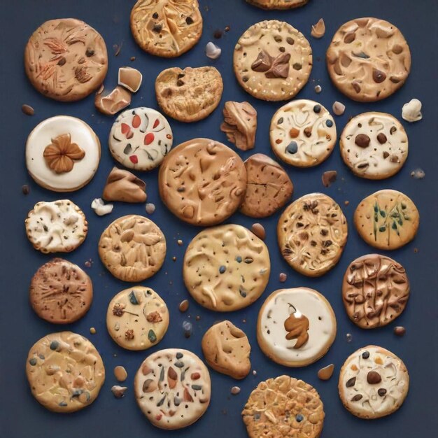 a collection of cookies including one that saysthe wordon it