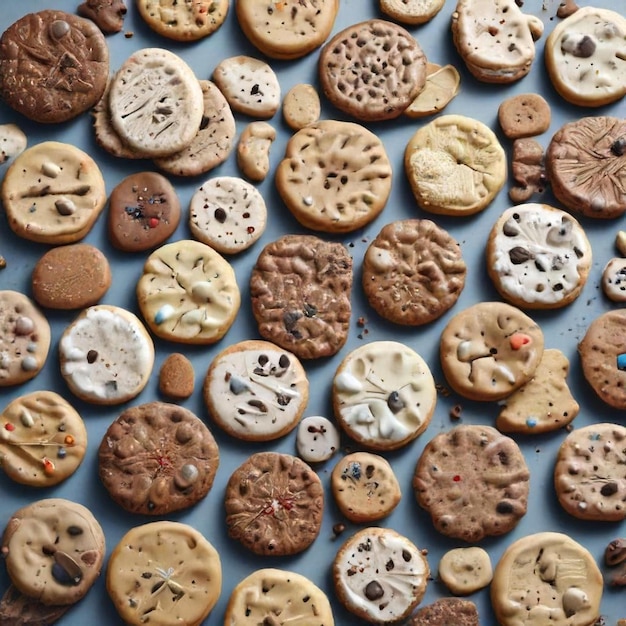 a collection of cookies with the word  o  on the bottom