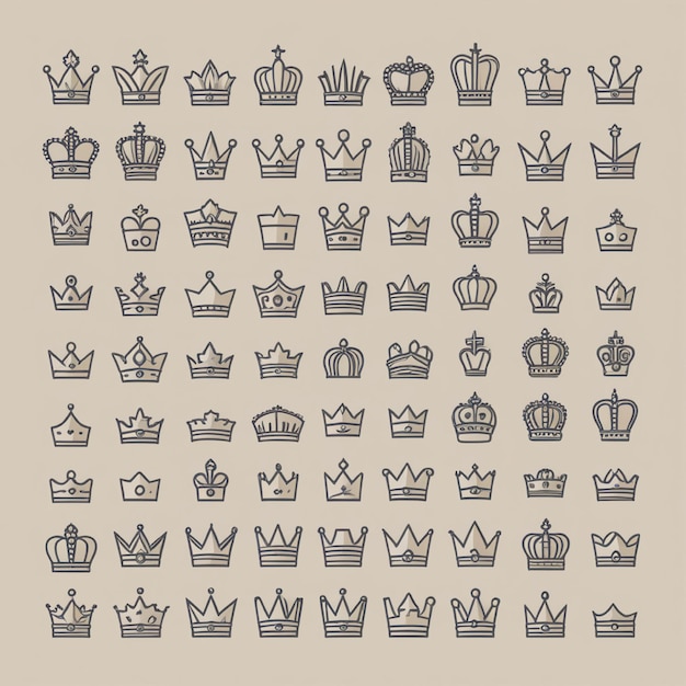 Photo a collection of crowns including crown and crown