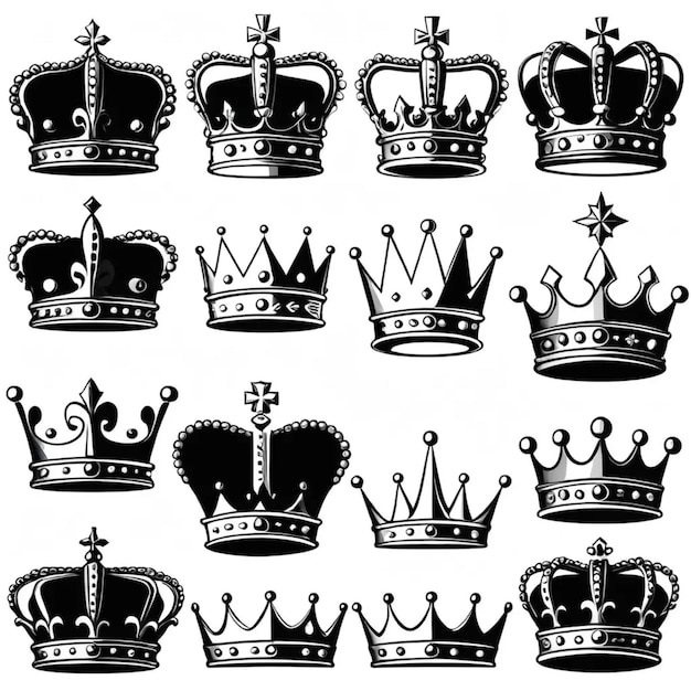 Photo a collection of crowns that are from the king