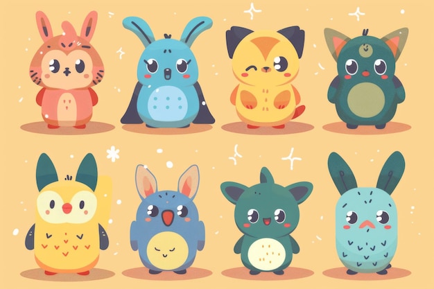 Collection of Cute Cartoon Plush Toys