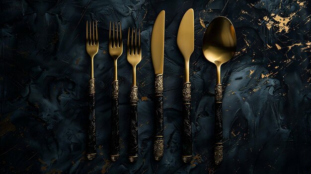 a collection of cutlery and silverware