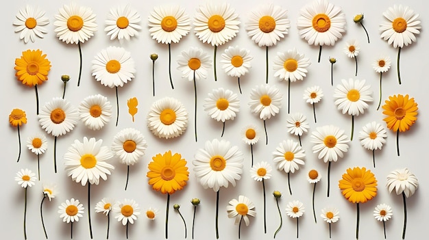 Collection Daisy white background