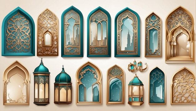 A collection of decorative middle eastern windows