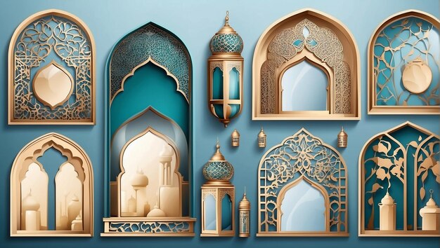 A collection of decorative middle eastern windows