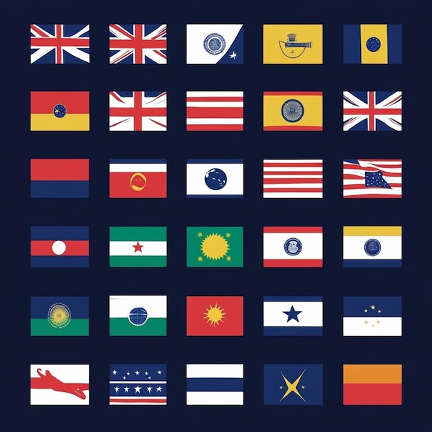 collection of developed country flag elements