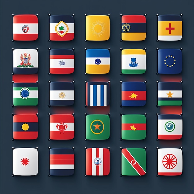 collection of developed country flag elements