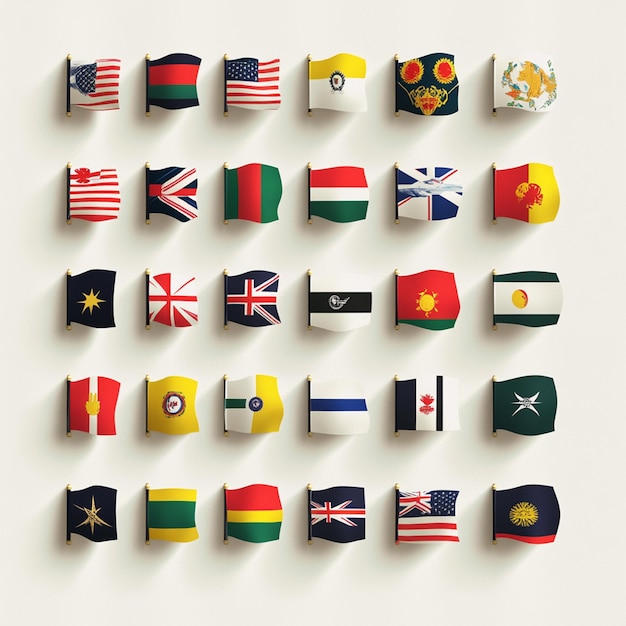 Photo collection of developed country flag elements