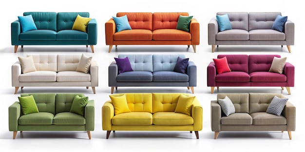 a collection of different couches with different colors and different colors