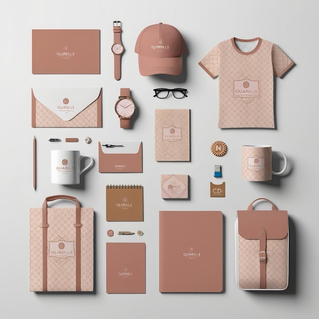 a collection of different items including a pink cap a cap and a cap