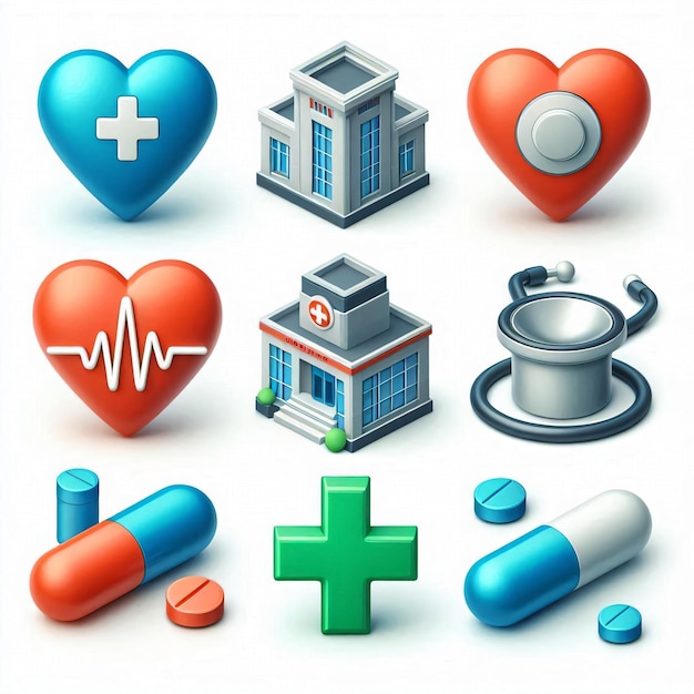 a collection of different medical icons including a pharmacy pharmacy and medical care