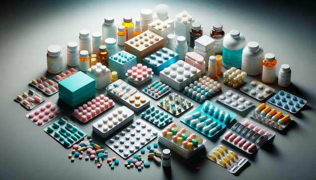 Photo a collection of different medicines including medicine medicine medicine and medicine