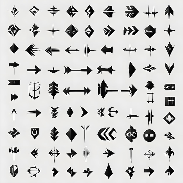 a collection of different symbols of arrows