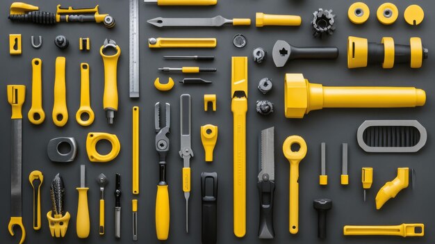 A collection of different tools including a yellow and black tool ar 169 v 61 Job ID 10a541343e08469497861f3c49d1dc2f